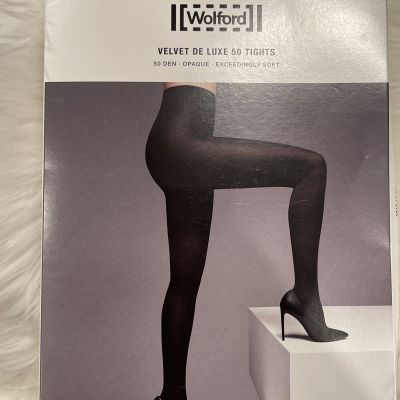 Wolford Women's US Size XS Velvet De Luxe 50 Tights Black 10687